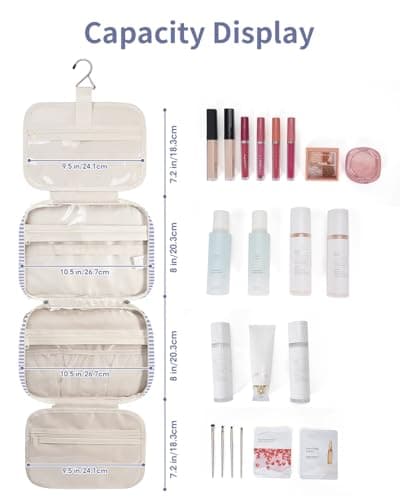 Narwey Hanging Travel Toiletry Bag for Women Toiletries Wash Bag — view 3