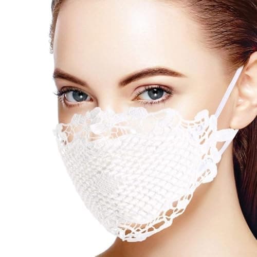 Solid Color Lace Face Protector for Women, Breathable Ear Hanging Sunscreen Mask, Washable Quick-Dry Facial Cover for Running Cycling Hiking Travel, 8.66x5.91(One Size Black) — view 2