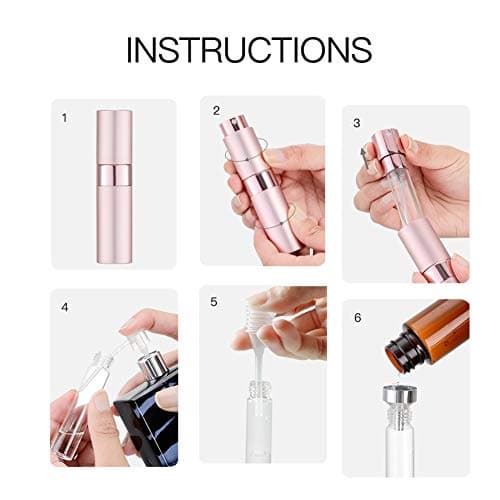 Toureal Travel Perfume Atomiser Refillable, 8ml Spray Bottle，3Pcs,Pink — view 5