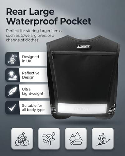 LUMEFIT Running Vest Phone Holder - Hydration Vest with Water Bottle- Reflective Vest for Men and Women- Running Hydration Vest Waterproof Phone Pouch — view 3