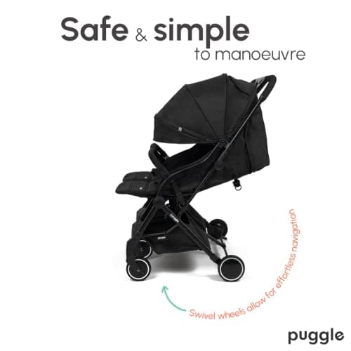 Puggle City Traveller Double Pushchair (Storm Black) — view 5