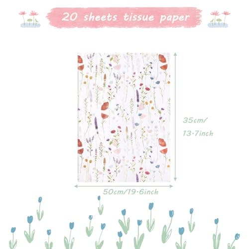 Jwssor Lavender Tissue Paper,20sheets 20X14inch Gift Wrapping for Gift Bags,Tissue Paper for Packing Christmas Birthday Party DIY Crafts — view 2