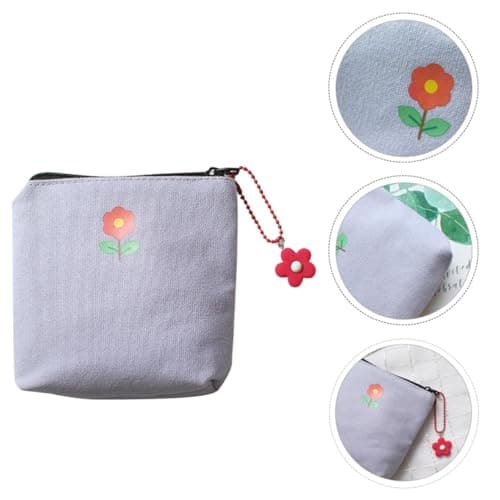 Sanitary Pad Storage Pouch with Pendant Purple Canvas for Travel — view 6