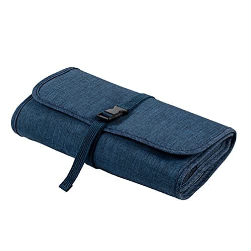 Folded Travel Organizer Electronics Bag,Reel bag,Electronics Accessories Carry Pouch,Travel Gadget Storage bag for Cable,SD Cards,Charger,USB-Teal — view 2