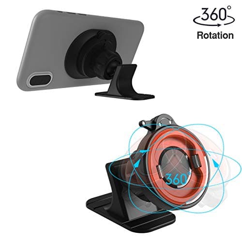 Car Phone Mount Without Magnetic, Stick On Dashboard 360° Rotatable Universal Cell Phone Holder with Ultra-Lock Quick Mount Strongest Adhesive Compatible with iPhone/Google 【Series C - 1st Gen】 — view 3