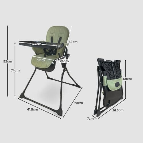 My Babiie MBHC2 Compact Folding Toddler Highchair – Sage Green — view 4