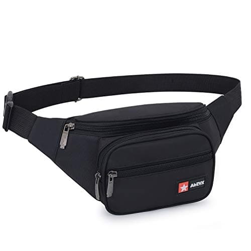 Waterproof bumbags and Fanny Packs for Women Men Hiking Running Travel Dog wolking Waist Bag for Women Men Waterproof for Travel Running Hiking Ladies Girls Boys Kids Child (Black)