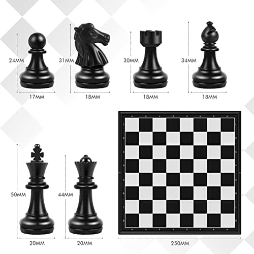 Peradix Chess Board Set Game -Travel Magnetic Chess Piece Set with Chess Folding/Portable Storage Board-Traditional Strategy Game for Kids/Children/Adults — view 6