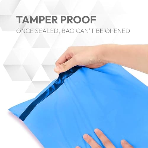 delka Mailing Bags, Mixed Size Grey Poly Mailer Bags, Tear-Resistant Shipping Envelopes for Clothing, Documents, Strong Self-Seal Adhesive, Waterproof & Lightweight (Blue, 60 Pack) — view 5