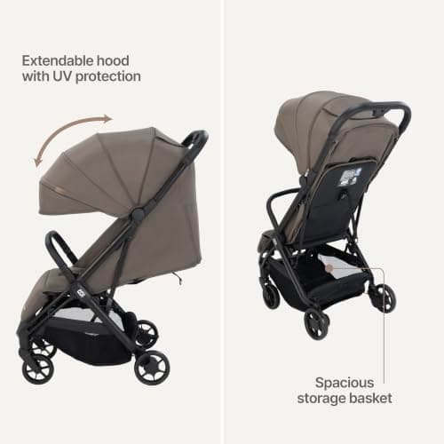 Babymore Yara Baby Stroller - One Touch fold, Lightweight, Cabin Size (Chocolate) — view 6