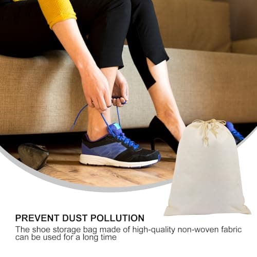 Non Woven Drawstring Shoe Bags 8 Pack for Travel Storage — view 3