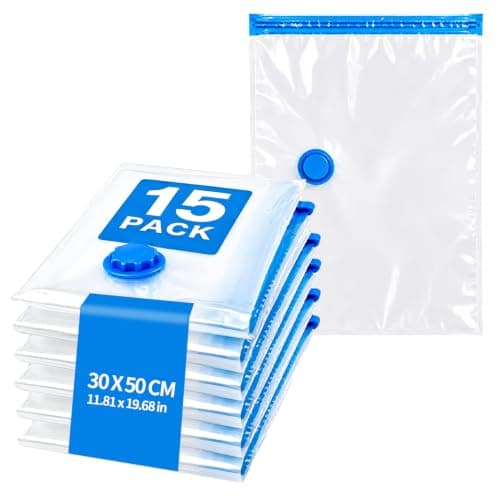 Yuaerbuo 15 PCS Clothes Vacuum Storage Bags, 30×50cm Vacuum Pack Bag Travel