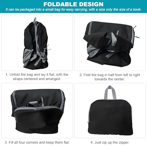Wihozte Foldable Travel Backpack 30L Hiking Backpack - Waterproof Rucksack, Lightweight Foldable, Multi-Scene Use Work Outdoor Cycling Camping Walking Sport Daypack, Men & Women Large Bag — view 4