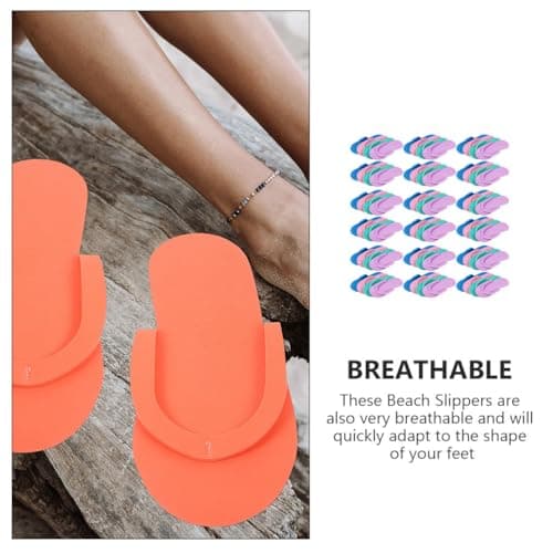 SOLUSTRE Disposable Spa Slippers Hotel Guest Footwear Beach Slippers Pedicure Slippers for Travel Home Salon Party Use Breathable Flip Flops Single Use — view 2