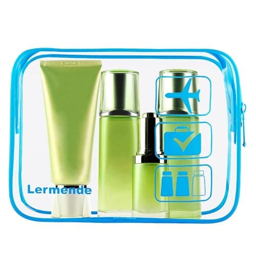 2pcs/Pack Lermende Clear Toiletry Bag TSA Approved Travel Carry On Airport Airline Compliant Bag Quart Sized 3-1-1 Kit Luggage Pouch (Blue) — view 6