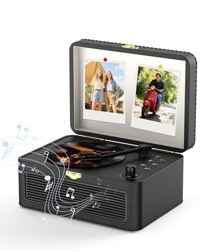 KOVCDVI Retro CD Players for Home with Bluetooth, Radio & Speakers Black