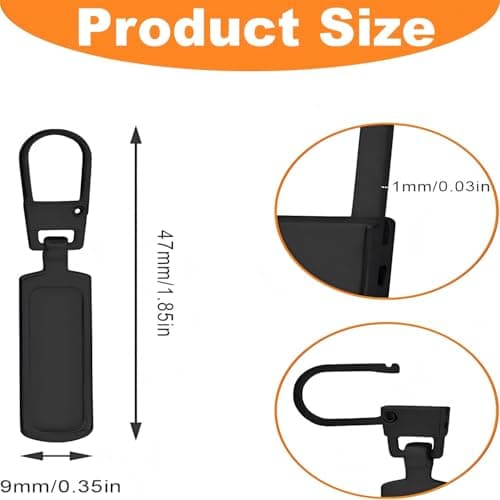 JXAurix 6 Piece Zip Repair Set, Zip Repair Kit Replacement Zipper for Zip Metal Zipper Pull for Clothes, Luggage, Backpacks and Suitcases — view 2