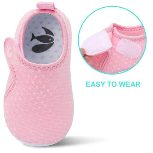 JOINFREE Slippers for Baby Boys Girls Summer Water Shoes Breathable Comfort Non-Slip Toddler Aqua Shoes Quick-Dry for Beach, Pool & Swimming NPink 12-18 Months — view 5