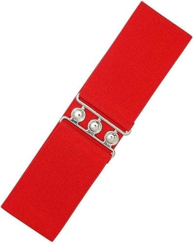 Ro Rox Retro Vintage Belt | Elastic Belt For Women, Wide Design, Stretchy, Red