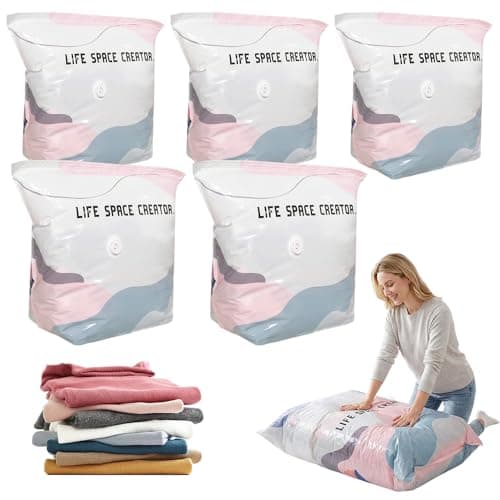 No‑Pump Vacuum Storage Bags, Vakuumbeutel ohne Pumpe, Vakuum-Aufbewahrungsbeutel, platzsparende Versiegelungsbeutel,3D-Vakuum-Aufbewahrungsbeutel Ohne Pumpe, Bettdecken & Reisen (5PC,70 * 50 * 30cm)
