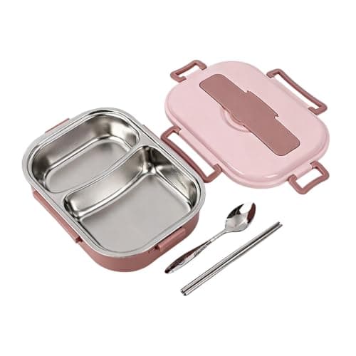 Stainless Steel Lunch Box, Bento Lunch Box Kids, Adult Meal Prep Boxes with Compartments Suitable for School Students and Travel