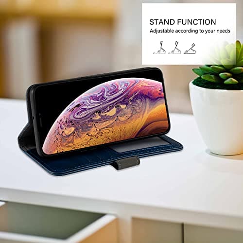 UOGNADGD Faux Leather Flip Case for ZTE Telstra 5G Wi-Fi - Blue — view 6