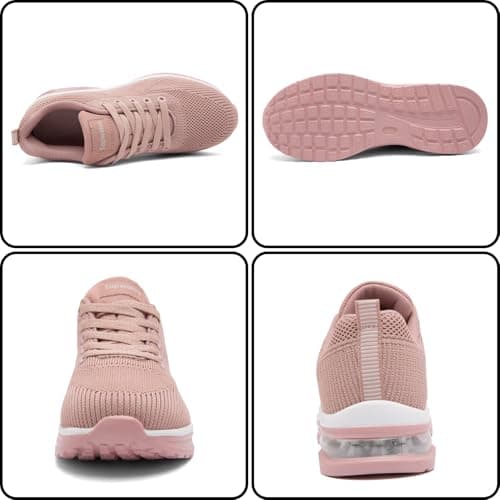 Topwolve Running Shoes Women's Cushion Walking Trainers Lightweight Breathable Mesh Athletic Sneakers Ladies Sports Tennis Shoes,Light Pink,5 UK — view 3
