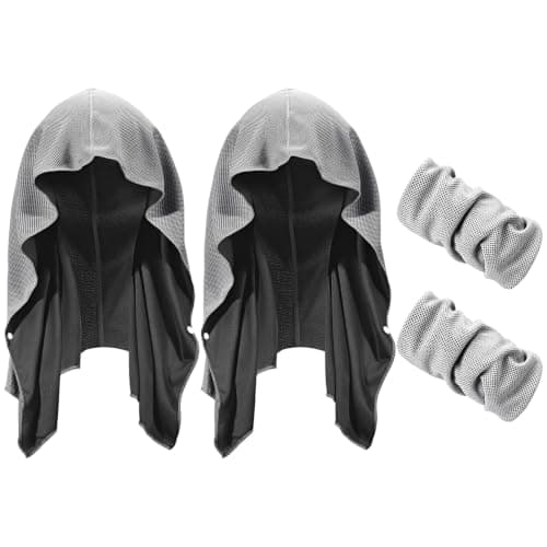 ZPSCXQ Cooling Towel Hooded Towel Adults 4-Piece Set with Ice Towel and Cooling Wrist Bands, Heat Management for Outdoor Sports and Intense Workouts, size 65 x 30 cm and 26.5 x 21.5 cm