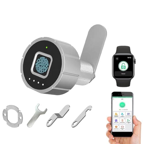 Fingerprint Drawer Lock eLinkSmart Phone App Cabinet Lock 20MM (17MM) Biometric Drawer Lock with 3 Sizes Tubular Cam 20 Fingerprints 1000+ App Users Support iOS Watch