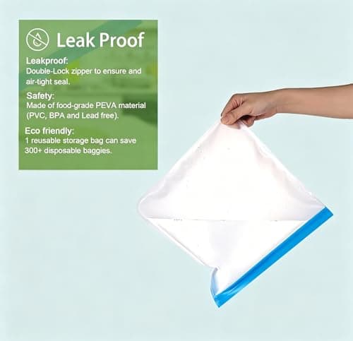 10 Pack Reusable Silicone Food Storage Bags - 3 Sizes BPA-Free Leakproof Ziplock Bags | Freezer & Dishwasher Safe for Sandwich Snack Liquid Fruit Lunch | UK Stock — view 3
