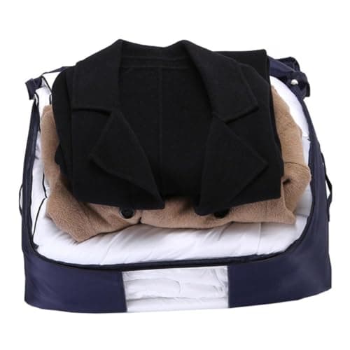 PACKOVE Quilt Storage Bag Large 60x40x33cm Fabric Zipper with Handle Navy
