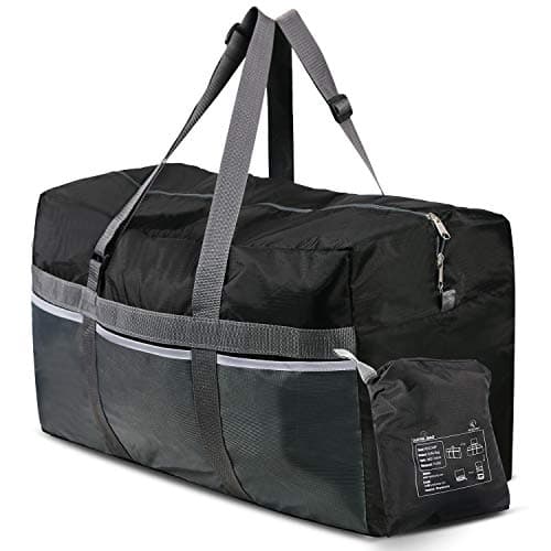 REDCAMP 75L Foldable Travel Duffel Bag, Lightweight Waterproof, Black