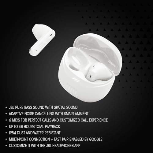 JBL Tune Flex 2, True Wireless Noise Cancelling Earbuds, Black — view 3