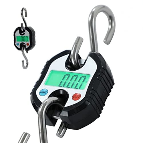 TOYPWAY Digital Crane Scale, 150kg Loading Capacity, Double Accuracy Electronic Mini LCD Loop Hanging Luggage Fishing Scale, Heavy Duty Weight Balance with Tare Function 833211