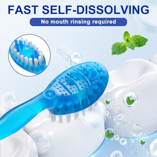 XPJBKC 26PCS Disposable Toothbrush with Toothpaste, 5 in 1 Travel Toothbrush Set with Paste Tongue Scraper Toothpick DentalFloss, Travel Toothbrush and Floss for Work, Trip, Traveling, Camping — view 4
