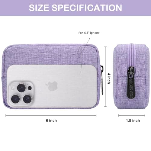 DOB SECHS Waterproof Canvas Mini Travel Makeup Carrying Case Wash Bags Cosmetic Bag Portable Electronics Accessories Organizer Wash Gym Shaving Bag, Purple — view 2