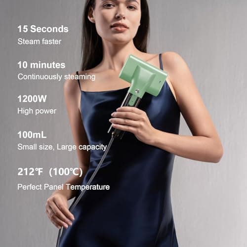 G10 Steamer for Clothes, Portable Travel Irons,Handheld Garment Steamer (Mint Green) — view 3