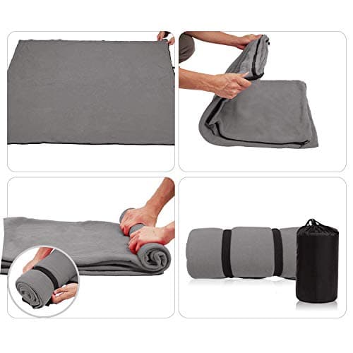 REDCAMP Soft Fleece Sleeping Bag Liner Thermal for Adults,Lightweight,Grey — view 6