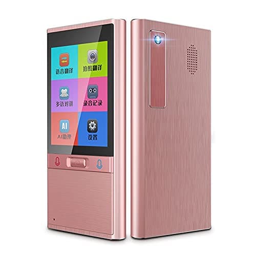 WDSOPK T9 Offline Portable Intelligent Voice Translator Multilingual Instant Translator Business Travel Translation Machine(Rose Gold)