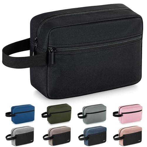 Elviros Lightweight Hanging Travel Toiletry Bag Small for Women Men, Black