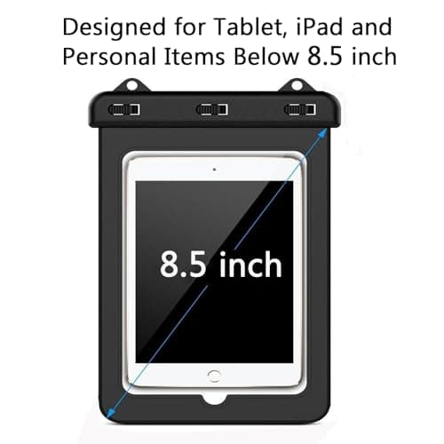 HopMore Universal Waterproof Case for iPad Samsung,Tablet Pouch Dry Bag for iPad mini 7/6/5/4/3/2/1,Kindle,Fire HD 8/8 Plus/7,Galaxy Tab A7 Lite,Honor Pad,Redmi Pad,Android Tablet Up to 8.5 inch — view 4