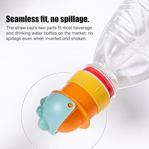 2Pcs Water Bottle Straw Caps, Water Bottle Straw Adapter with Universal Portable Leak-Proof Top, Reusable No Spill Beverage Twist Cover Lid for Travel, Camping, Outdoor and Nursery — view 6