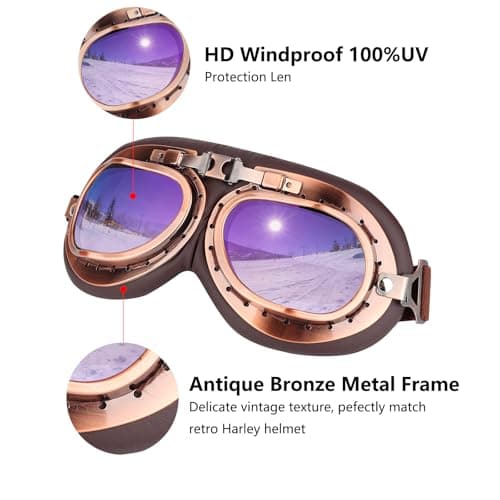 Cretassion Brown Ski and Snowboard Goggles for Men and Women, UV Protection, Compatible with Helmets, Anti-Fog Ski Goggles, Sport Goggles for Skiing, Motorcycling, Cycling, and Skateboarding — view 5