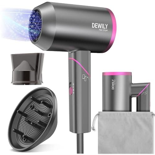 Travel Hair Dryer for Women Men-DEWILY Powerful Foldable Ironic Hairdryers