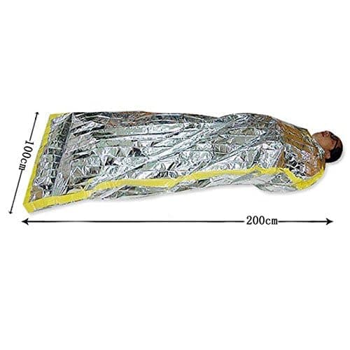 Reusable Emergency Sleeping Bag, Feelfly Portable Outdoor Waterproof Camping Survival Bag with Silver Foil for Travelling, Homeless (#A) — view 6