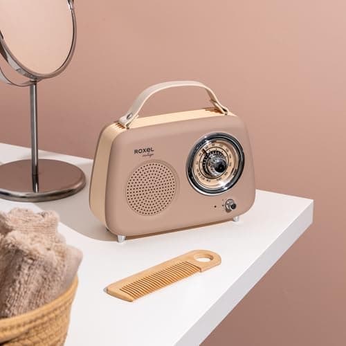 Roxel RFM01 Retro FM Radio Party speaker – Timeless Design, Superior Sound, FM Radio, MP3 Playback & Wireless BT Streaming, Perfect as a Gift (Cream) — view 6