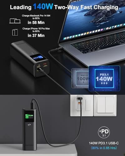 ASPERX 162.5W Laptop Power Bank, 27600mAh Aluminum Portable Charger PD3.1 — view 4