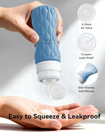 Silicone Travel Bottles & Containers Set for Shampoo and Conditioner — view 3