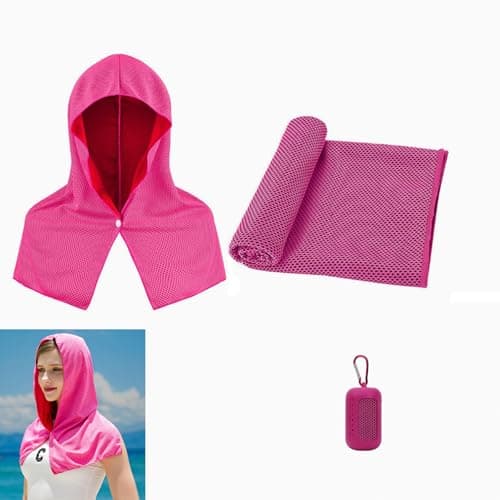 2 Pack Cooling Hoodie Towel Set, Ice Silk Cooling Towel for Outdoor Sports