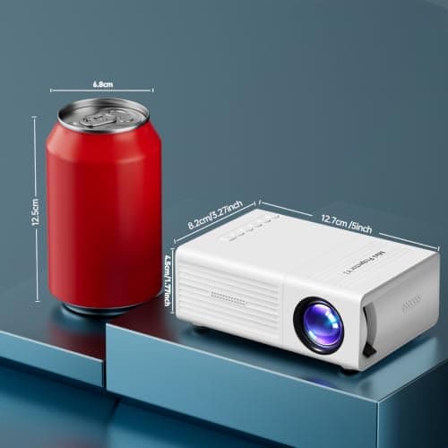 Mini portable projector, with a brightness of 33 lumens, equipped with a remote control, and easily connectable to smartphones — view 2
